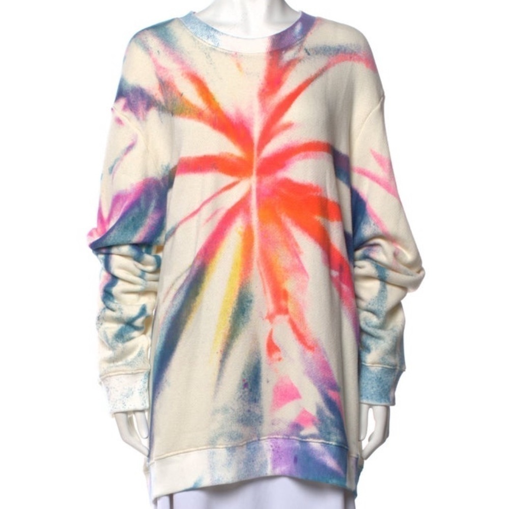 THE ELDER STATESMAN Cream Multi-Color Tie Dye Sweatshirt